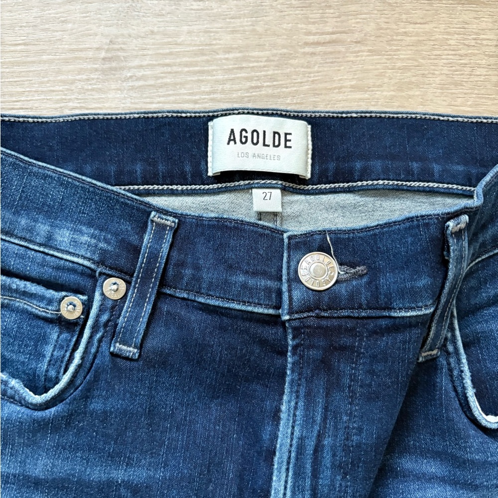 Agolde Sophie Mid-Rise Ankle Crop Dark Blue Jeans Size 27 - Picture 2 of 9